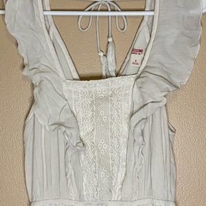 Long cream lace dress